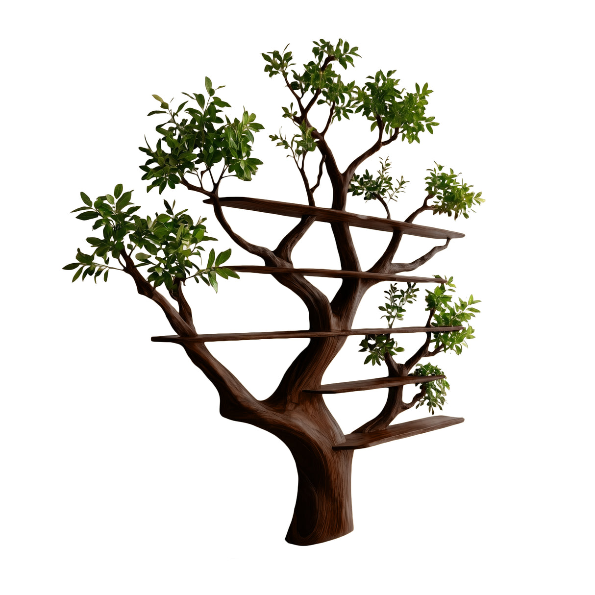 Verdalis Handcrafted Solid Wood Tree Bookshelf
