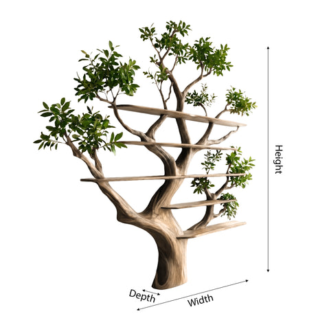 Verdalis Handcrafted Solid Wood Tree Bookshelf - Timberustic Tree Bookshelf