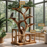 Verdancrest Handcrafted Tree Branch Parrot Stand - Timberustic Tree Branch Parrot Stand
