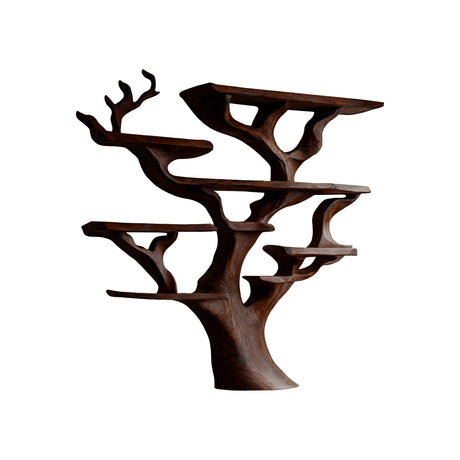 Verdane Live Edge Solid Wood Kitchen Shelf Dark Walnut - Timberustic Kitchen Shelf
