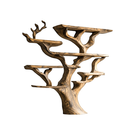 Verdane Live Edge Solid Wood Kitchen Shelf Natural Oak - Timberustic Kitchen Shelf