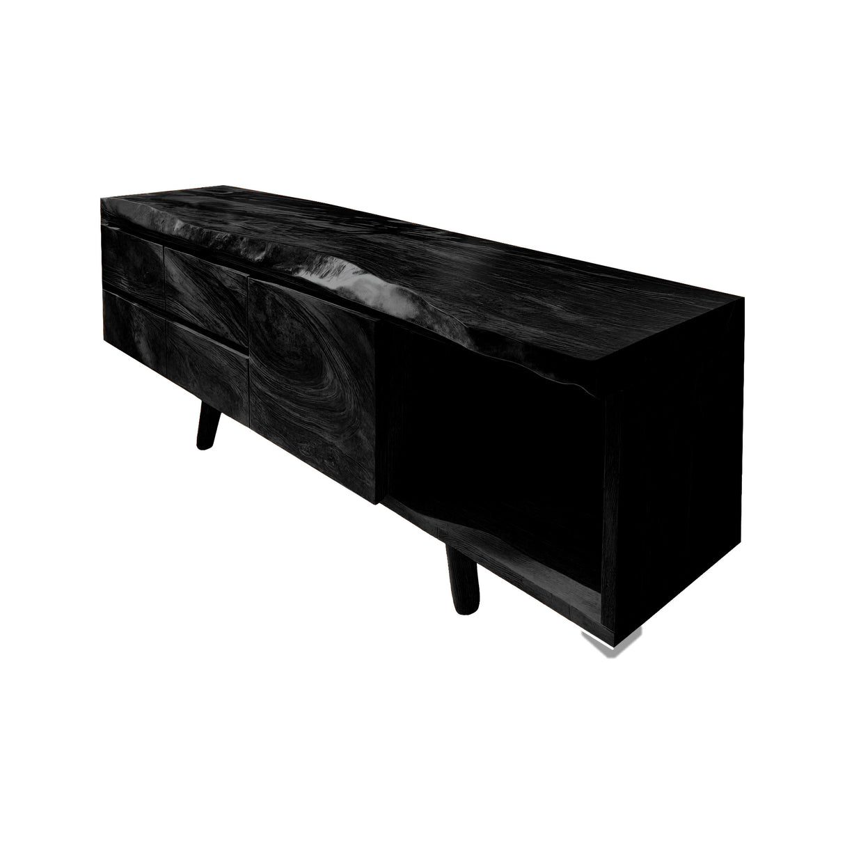 Verdanis Live Edge Solid Wood Freestanding Bathroom Vanity with Drawers Black - Timberustic Freestanding Bathroom Vanity with Drawers