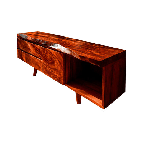 Verdanis Live Edge Solid Wood Freestanding Bathroom Vanity with Drawers Mahogany - Timberustic Freestanding Bathroom Vanity with Drawers
