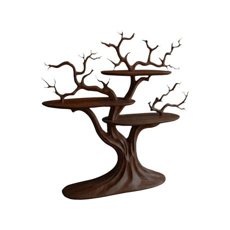 Verdanor Handcrafted Solid Wood Tree Bookshelf Dark Walnut - Timberustic Tree Bookshelf