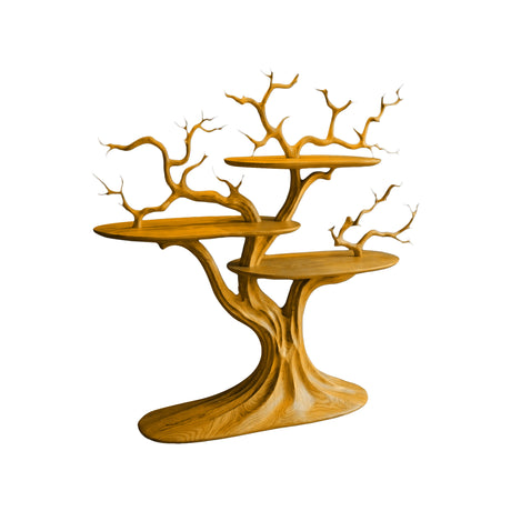 Verdanor Handcrafted Solid Wood Tree Bookshelf Teak - Timberustic Tree Bookshelf