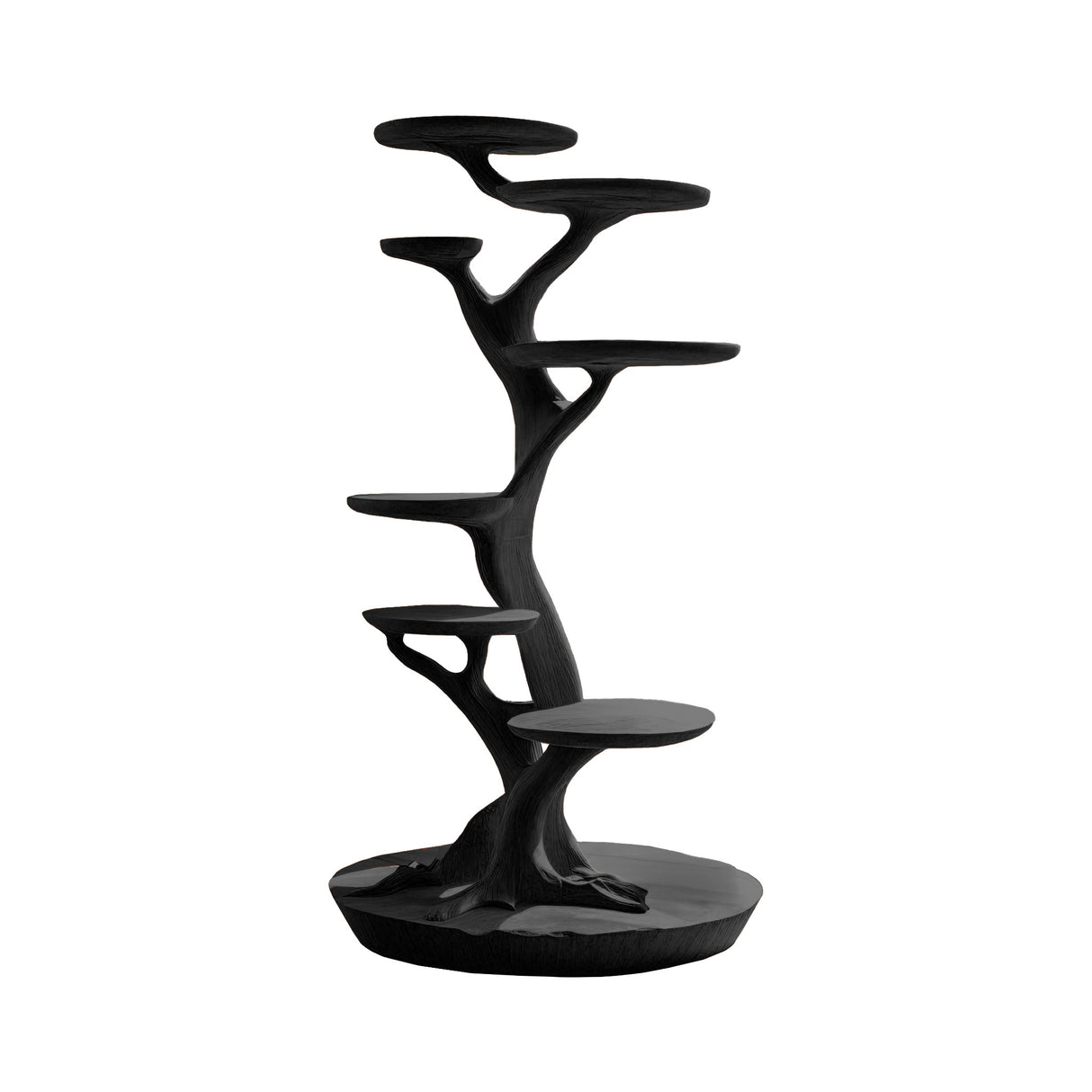 Verdant Sculpted Solid Wood Tree-Inspired Cat Tree Shelf Black - Timberustic Tree-Inspired Cat Tree Shelf