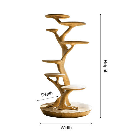 Verdant Sculpted Solid Wood Tree-Inspired Cat Tree Shelf - Timberustic Tree-Inspired Cat Tree Shelf