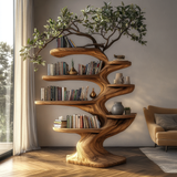 Verdantis Sculpted Solid Wood Tree Bookshelf - Timberustic Tree Bookshelf