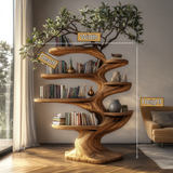 Verdantis Sculpted Solid Wood Tree Bookshelf - Timberustic Tree Bookshelf