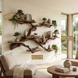 Verdantridge Handcrafted Solid Wood Floating Tree Bookshelf