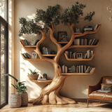 Verdantris Sculpted Solid Wood Tree Bookshelf - Timberustic Tree Bookshelf