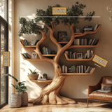 Verdantris Sculpted Solid Wood Tree Bookshelf - Timberustic Tree Bookshelf