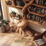Verdantris Sculpted Solid Wood Tree Bookshelf - Timberustic Tree Bookshelf