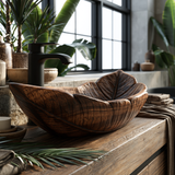 Verdelis Handcrafted Solid Wood Leaf Vessel Sink