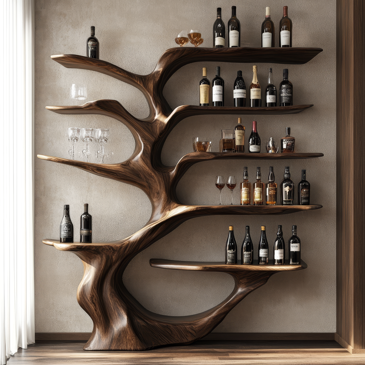 Verdellune Organic Tree Wine Rack - Timberustic Tree Wine Rack