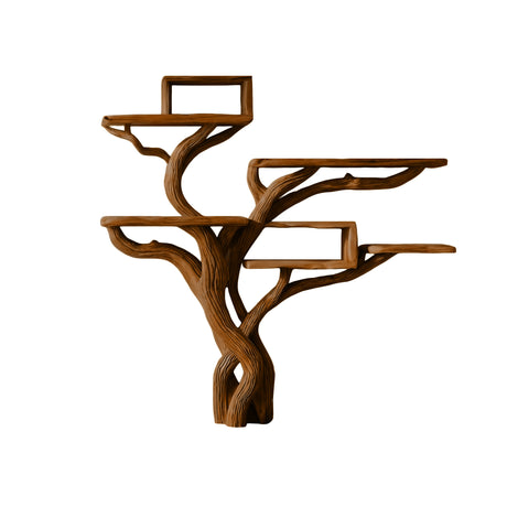 Verdelune Handcrafted Solid Wood Tree Bookshelf Brown - Timberustic Tree Bookshelf