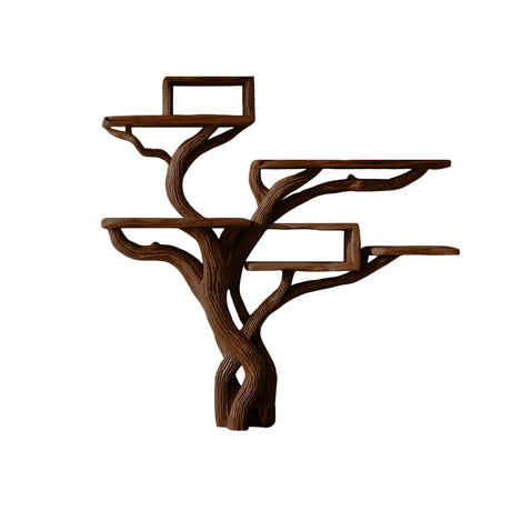 Verdelune Handcrafted Solid Wood Tree Bookshelf Dark Walnut - Timberustic Tree Bookshelf