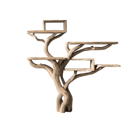 Verdelune Handcrafted Solid Wood Tree Bookshelf Natural Oak - Timberustic Tree Bookshelf