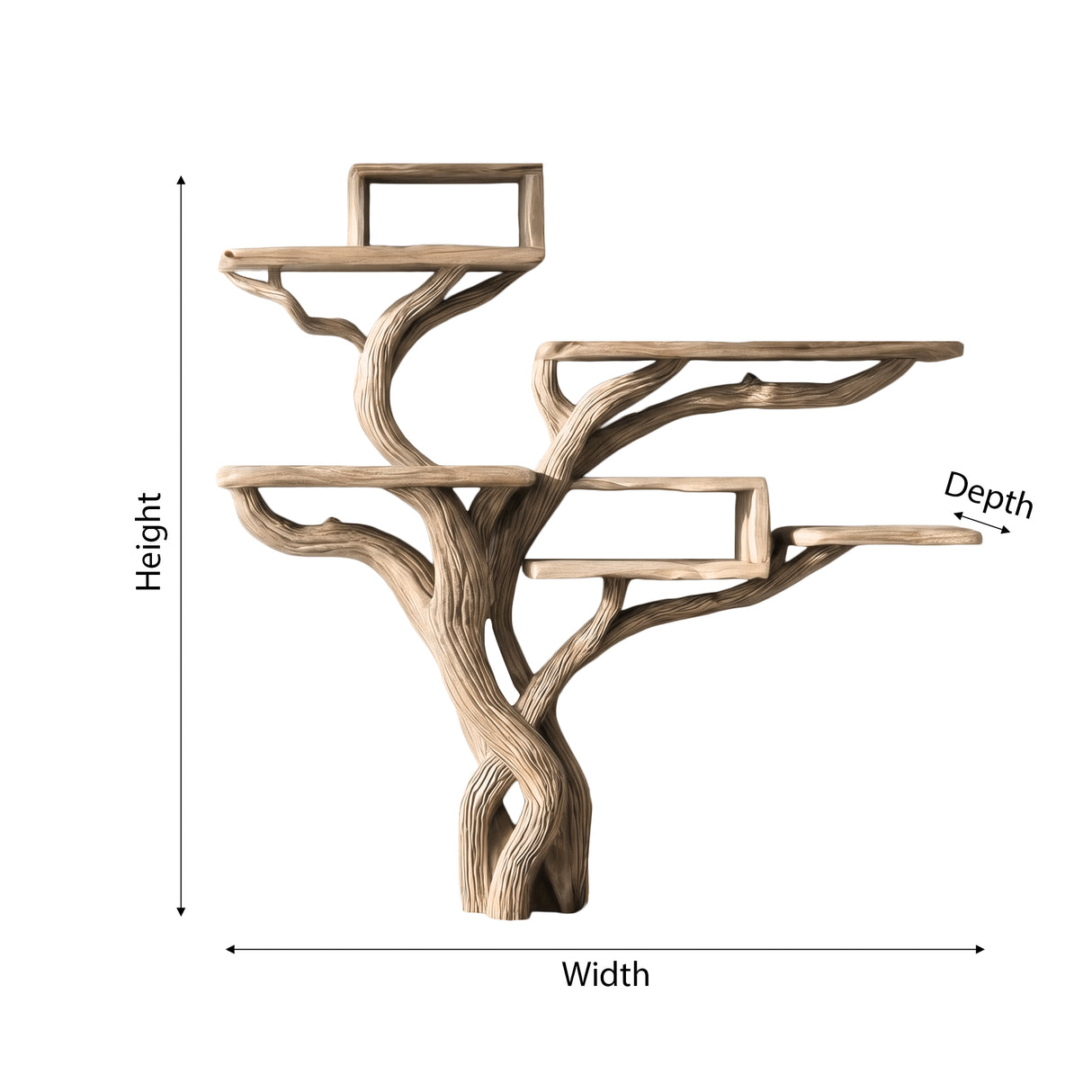 Verdelune Handcrafted Solid Wood Tree Bookshelf