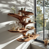 Verdena Sculpted Solid Wood Floating Kitchen Shelf - Timberustic Floating Kitchen Shelf