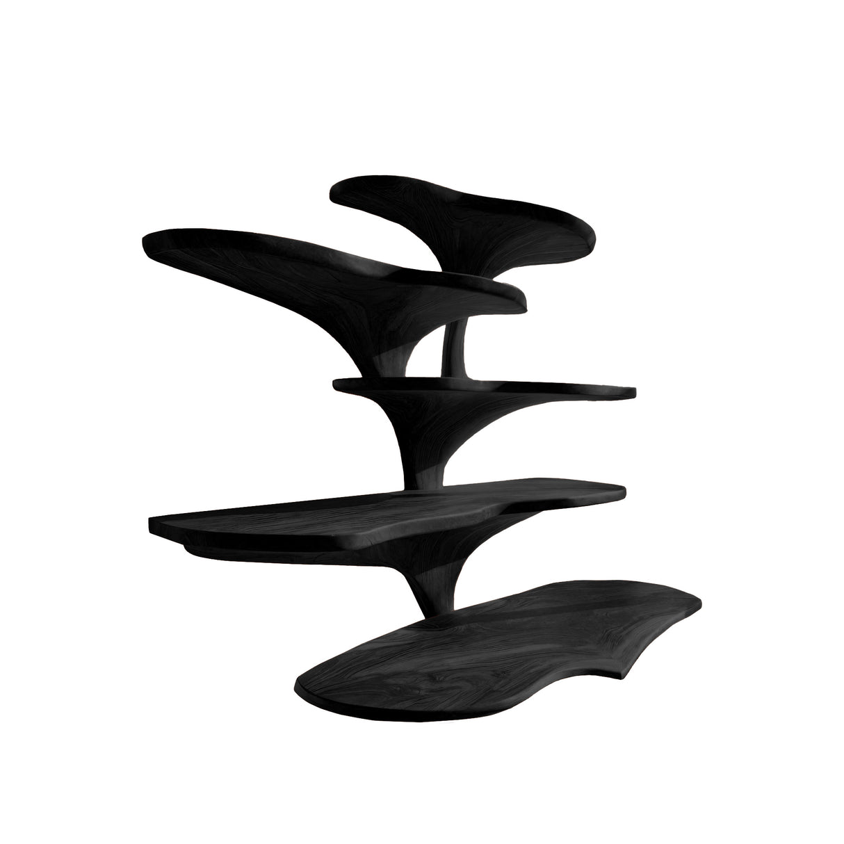 Verdena Sculpted Solid Wood Floating Kitchen Shelf Black - Timberustic Floating Kitchen Shelf