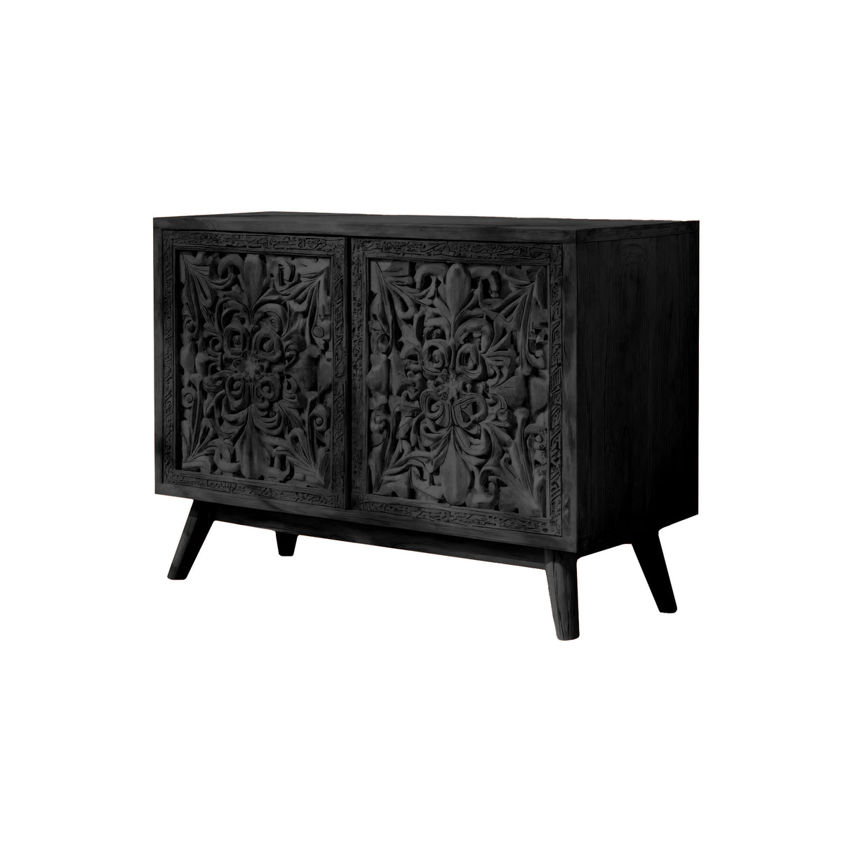 Verdorin Hand-Carved Solid Wood Sideboard Cabinet