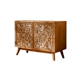 Verdorin Hand-Carved Solid Wood Sideboard Cabinet