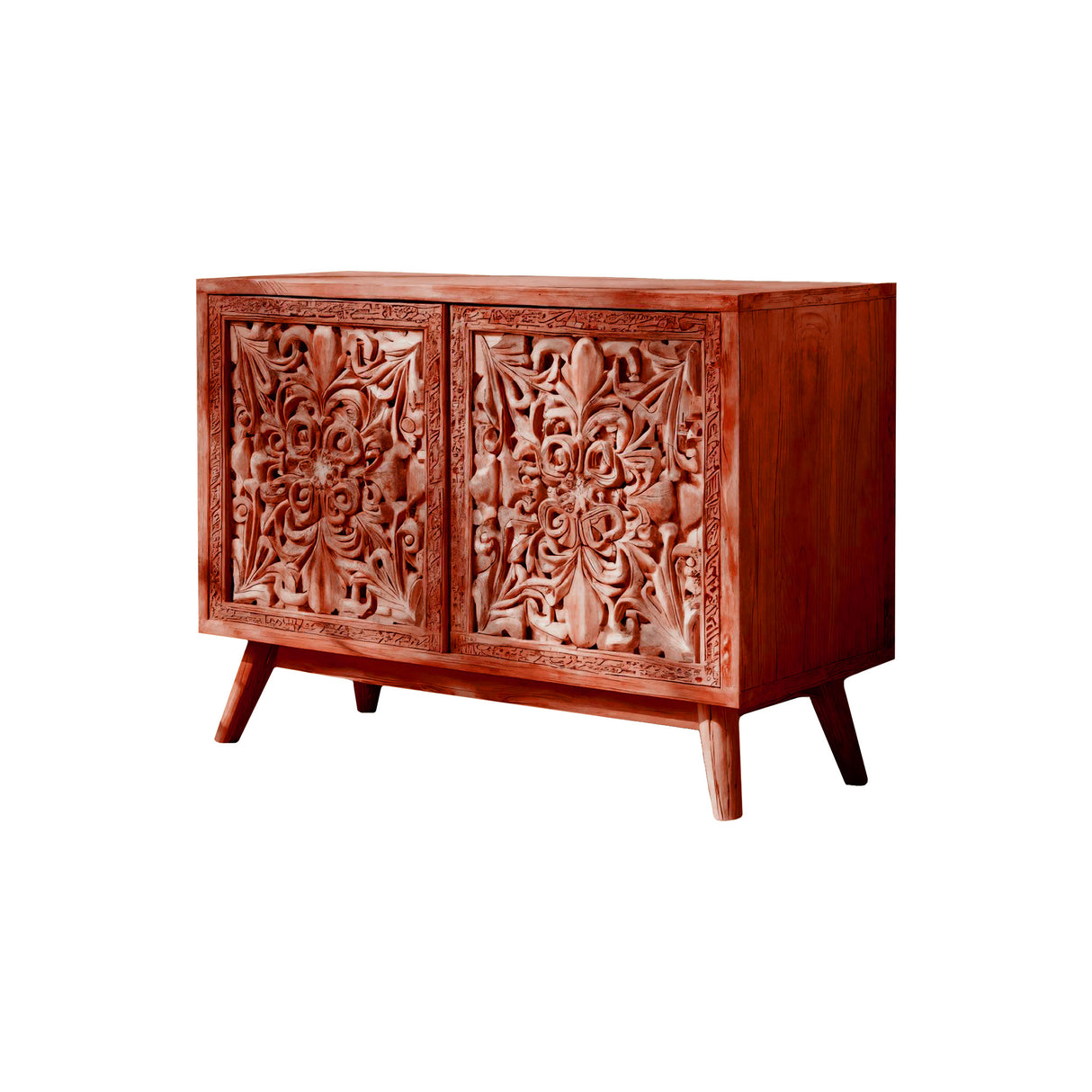 Verdorin Hand-Carved Solid Wood Sideboard Cabinet