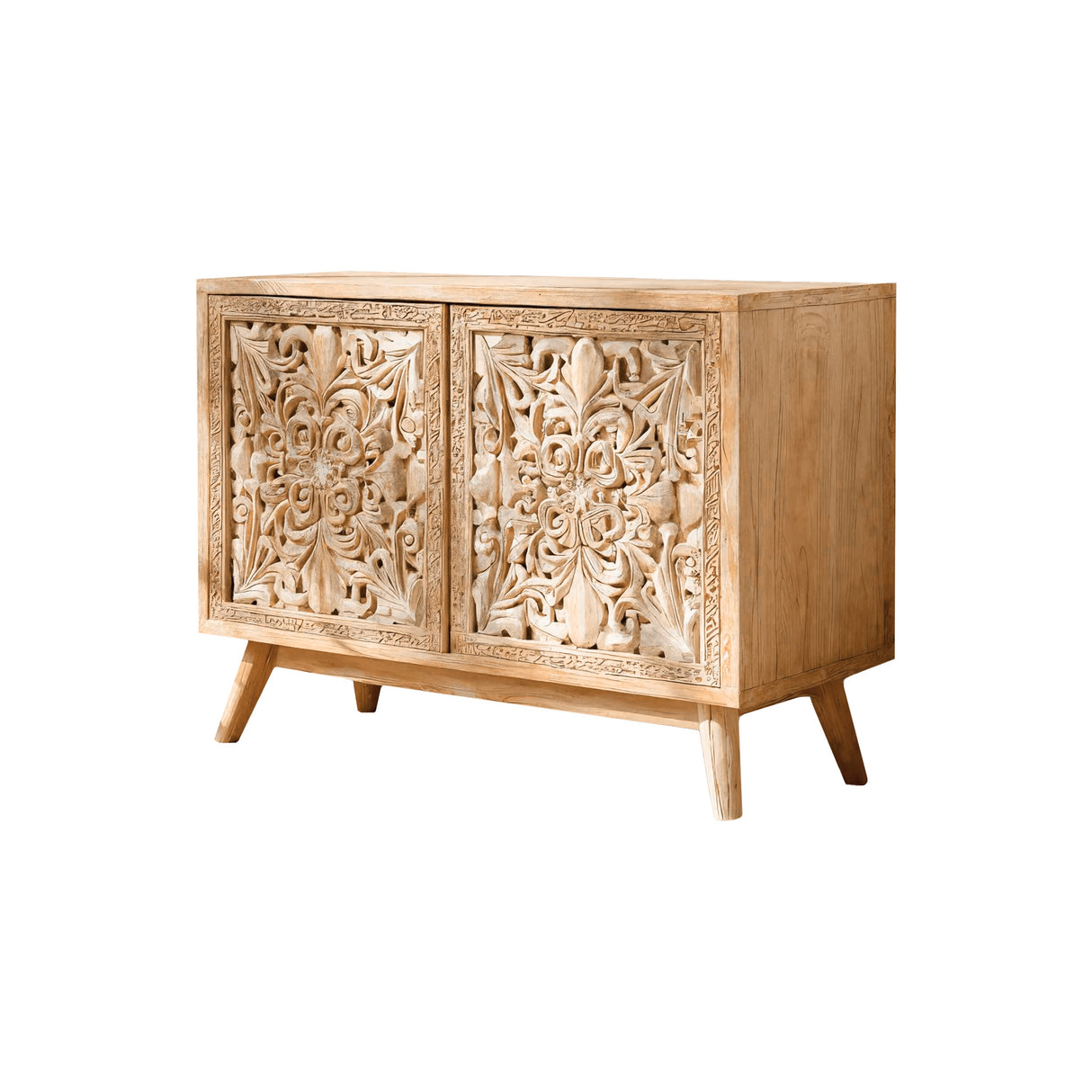 Verdorin Hand-Carved Solid Wood Sideboard Cabinet