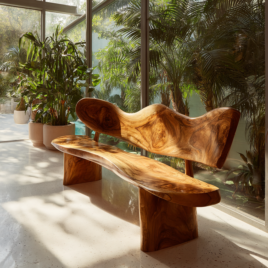 Verdura Crest Handcrafted Solid Wood Outdoor Bench - Timberustic Bench