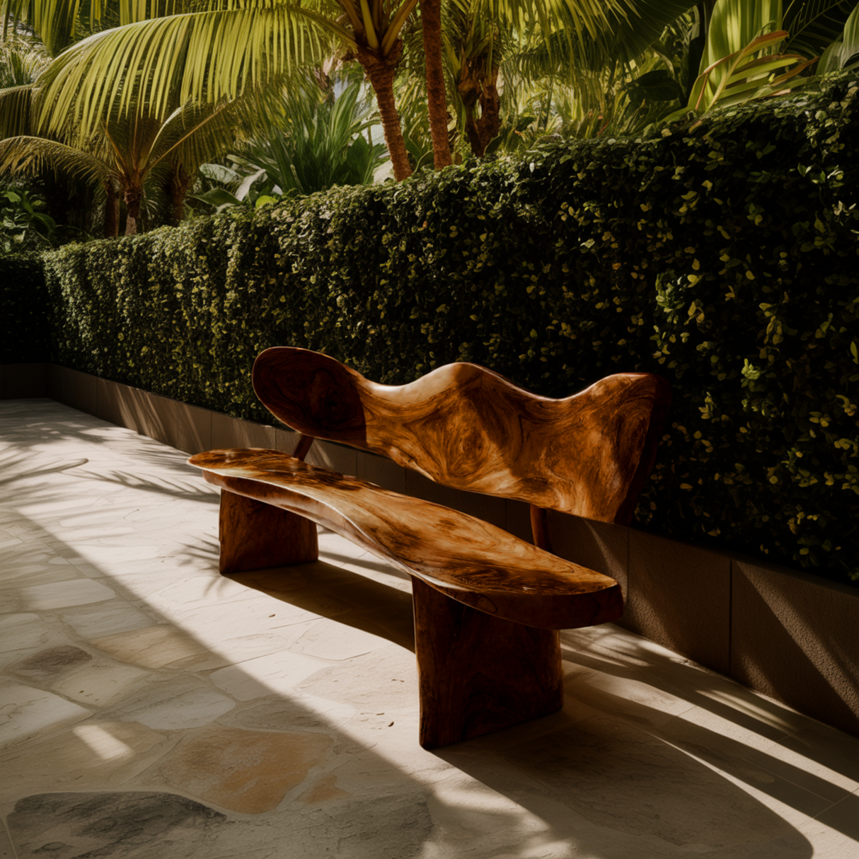 Verdura Crest Handcrafted Solid Wood Outdoor Bench - Timberustic Bench