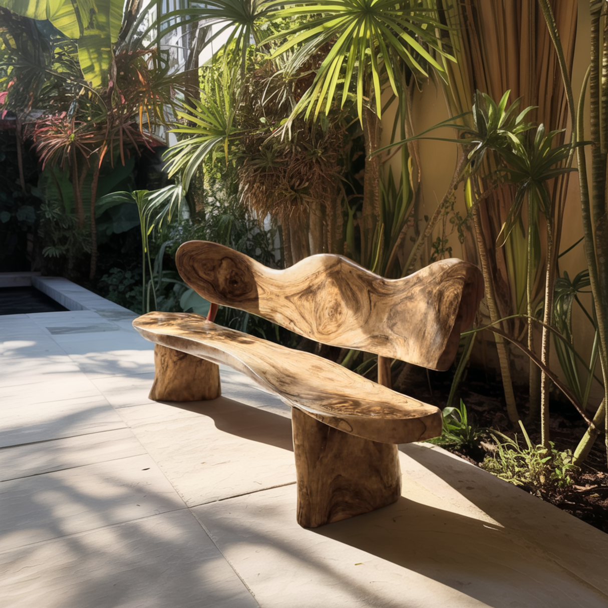 Verdura Crest Handcrafted Solid Wood Outdoor Bench - Timberustic Bench