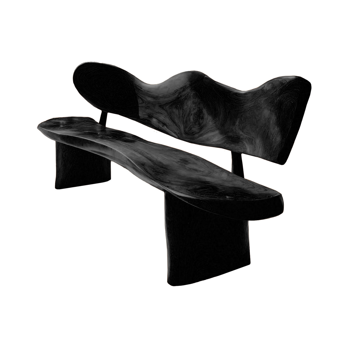 Verdura Crest Handcrafted Solid Wood Outdoor Bench Black - Timberustic Bench
