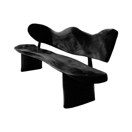 Verdura Crest Handcrafted Solid Wood Outdoor Bench Black - Timberustic Bench