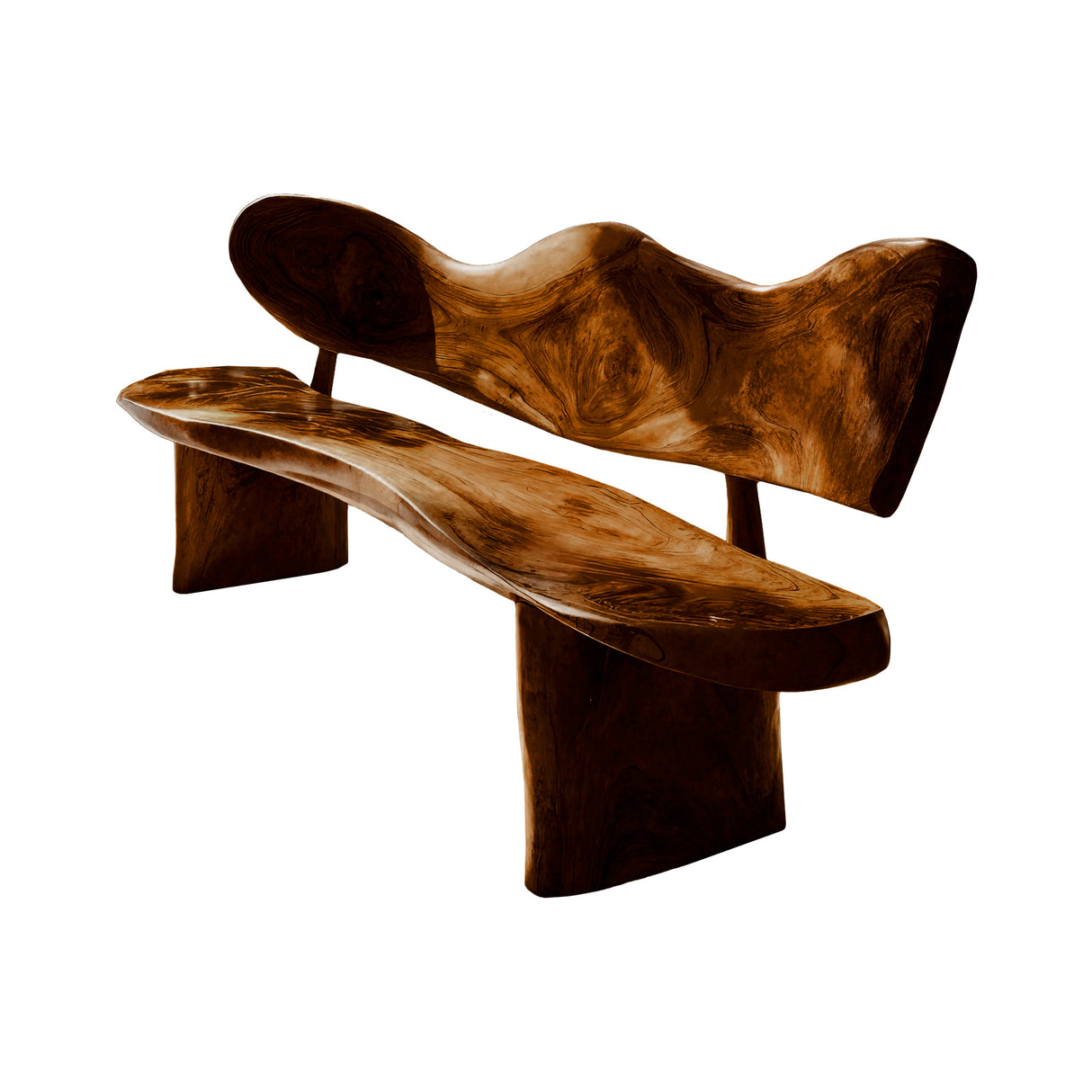 Verdura Crest Handcrafted Solid Wood Outdoor Bench Brown - Timberustic Bench