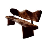 Verdura Crest Handcrafted Solid Wood Outdoor Bench Dark Walnut - Timberustic Bench