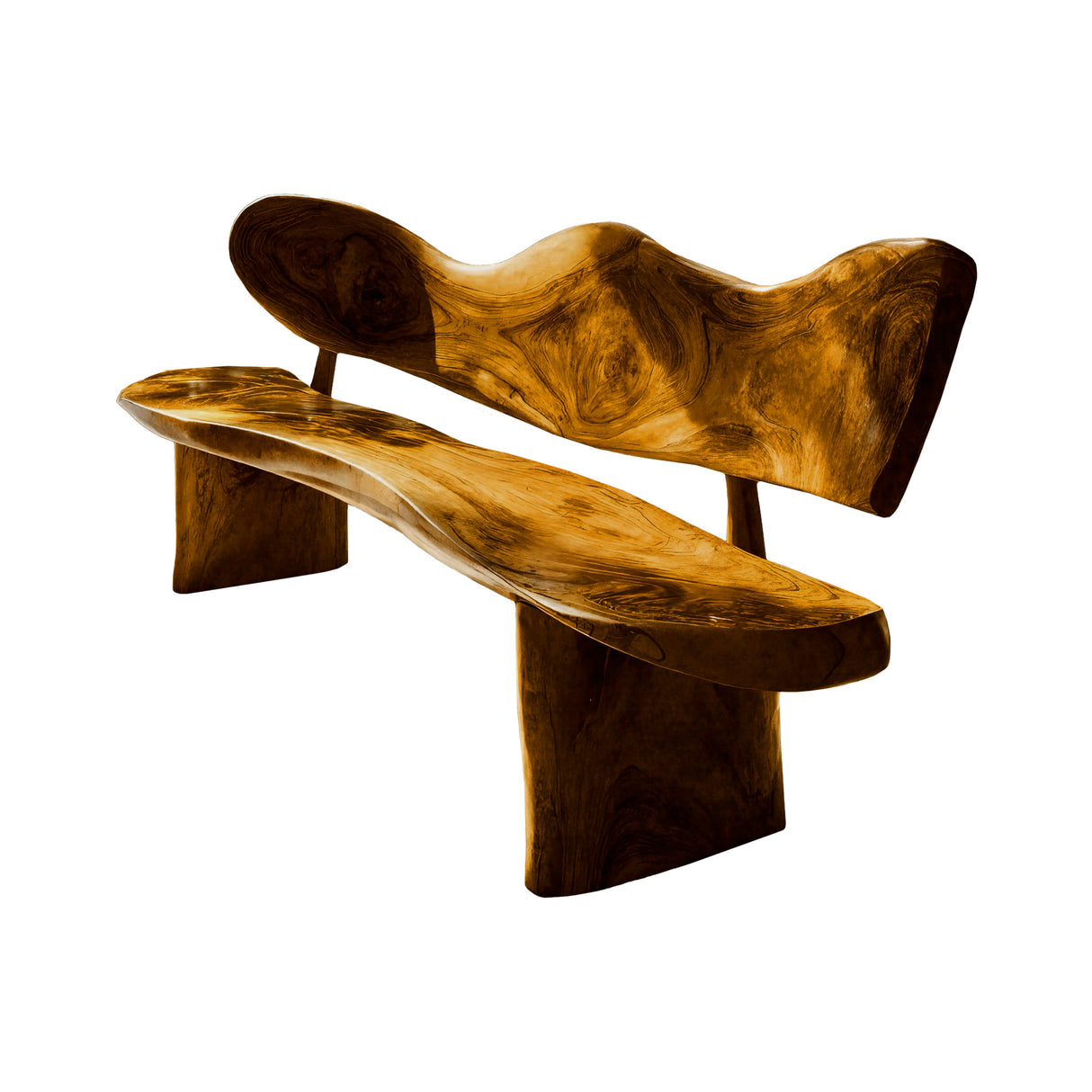 Verdura Crest Handcrafted Solid Wood Outdoor Bench Teak - Timberustic Bench