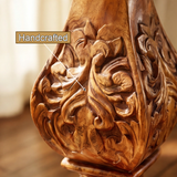 Veridan Sculpted Solid Wood Pedestal Stand - Timberustic Pedestal Stand
