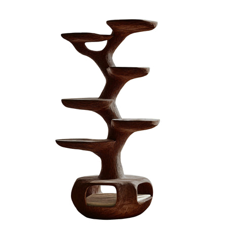 Vertis Sculpted Solid Wood Tree-Inspired Cat Tree Shelf Dark Walnut - Timberustic Tree-Inspired Cat Tree Shelf
