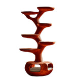 Vertis Sculpted Solid Wood Tree-Inspired Cat Tree Shelf Mahogany - Timberustic Tree-Inspired Cat Tree Shelf