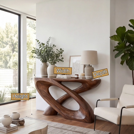 Veylora Sculpted Solid Wood Console Table - Timberustic Console Table