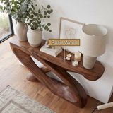 Veylora Sculpted Solid Wood Console Table - Timberustic Console Table