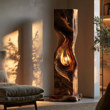 Veylora Sculpted Solid Wood Floor Lamp - Timberustic Floor Lamp