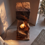 Veylora Sculpted Solid Wood Floor Lamp - Timberustic Floor Lamp