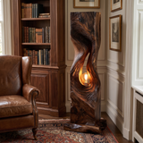 Veylora Sculpted Solid Wood Floor Lamp Dark Walnut - Timberustic Floor Lamp