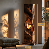 Veylora Sculpted Solid Wood Floor Lamp - Timberustic Floor Lamp