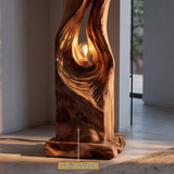 Veylora Sculpted Solid Wood Floor Lamp - Timberustic Floor Lamp