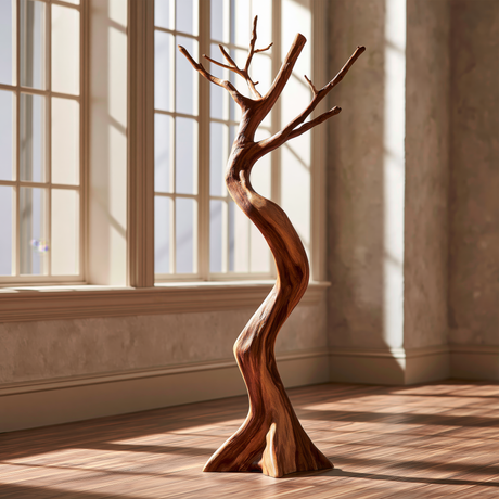 Veylorn Sculpted Solid Wood Tree Coat Rack - Timberustic Tree Coat Rack