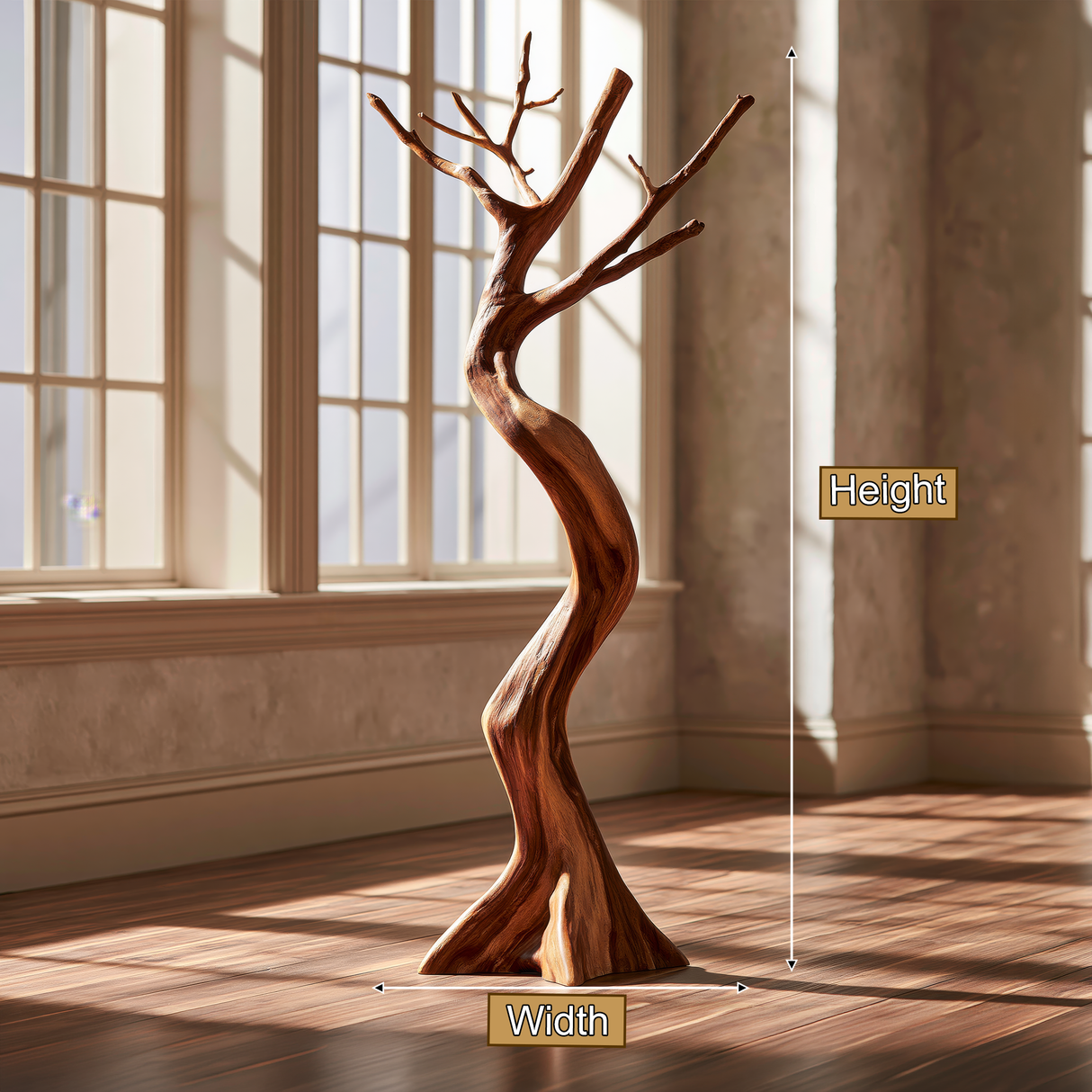 Veylorn Sculpted Solid Wood Tree Coat Rack - Timberustic Tree Coat Rack