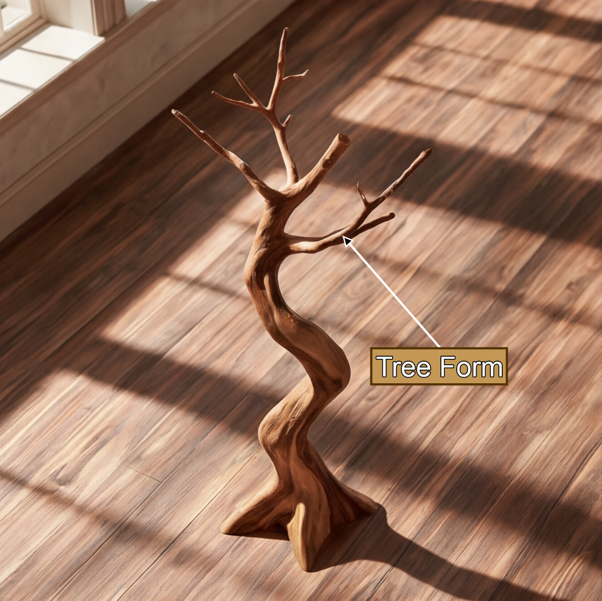 Veylorn Sculpted Solid Wood Tree Coat Rack - Timberustic Tree Coat Rack